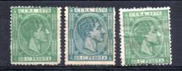 3 Sellos De Cuba De 1878 - Kuba (1874-1898)