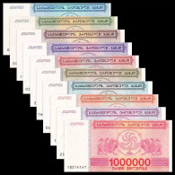 Georgia Banknote,(2.5-100000, 150000-100000 Lari),10 Pcs,UNC - Georgia