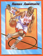 Carte Anniversaire Musicale SPORT  BASKET BALL  Gaufrée Carte Vierge TBE - Basketball
