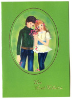 CP  Vive SAINT VALENTIN Enfants Garçon Fillette 2 Carte Vierge TBE - Valentinstag