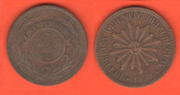 Uruguay 2 Centimos 1969 H South America Bronze Coin - Uruguay