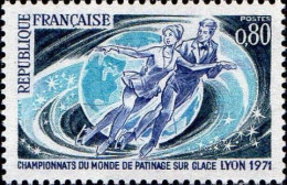 France Poste N** Yv:1665 Mi:1739 Championnats Du Monde Patinage Sur Glace Lyon - Eiskunstlauf