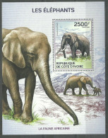 Ivory Coast 2014 Mi Block 210 MNH  (ZS5 IVCbl210) - Elephants