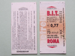B_26 Biglietto Integrato A Tempo, Roma, 0,77 (coppia F-R) Vendita In Coppia - Europe