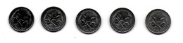 (Monnaies). Australie Australia 5 Cents Elisabeth II X 5. 1966, 1980, 1981, 2000, 2014 - Other & Unclassified