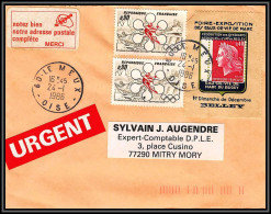 72510 Porte Timbre Le Meux Oise 1986 Belley Foire Des Eaux De Vies Allcool Cheffer Lettre Cover France - 1967-1970 Marianne Of Cheffer