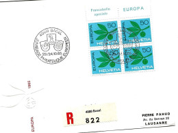 190 - 84 - Enveloppe Recommandée Avec Oblit Spéciale "Jumelage Philatélique Européen Basel 1965" - Poststempel