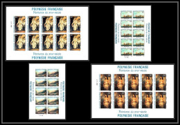 94128 Polynésie PA N°163/166 Tableau (Painting) 1981 Nus Nudes Non Dentelé Imperf Feuille Complete Sheet - Sin Dentar, Pruebas De Impresión Y Variedades