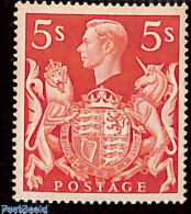Great Britain 1939 5s, Stamp Out Of Set, Unused (hinged), History - Coat Of Arms - Ongebruikt