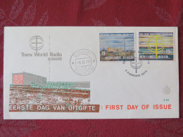 Netherlands Antilles (Curacao) 1970 FDC Cover - Radio Bonaire Waves And Cross Antenna - Antillen