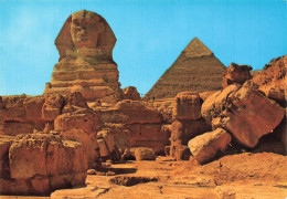 EGYPTE - Giza - Great Sphinx - Khefreh Pyramid - Grand Sphinx - Pyramide De Khéphren - Statue - Ruines - Carte Postale - Gizeh