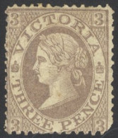 1867-81 3d Lilac 'Laureate' Wmk V Over Crown W19, P.13, Part O.g. Typical Brownish Gum, With One Thinned Perf And Rounde - Other & Unclassified