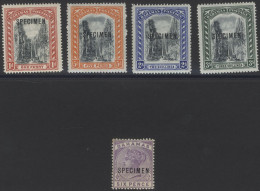1890 CCA 6d Mauve Optd SPECIMEN, M (gum Slightly Toned) SG.54s, 1901 Staircase Set Optd SPECIMEN, M, SG.58s/61s, Cat. £2 - Other & Unclassified