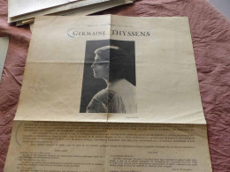VP-3495 ,GERMAINE THYSSENS, Pianiste , Biographie Et Extraits De Presse, Circa 1920 - Partitions Musicales Anciennes