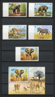 0170/ Umm Al Qiwain ** MNH Michel N°478/482 B Bloc 34 Animaux Wild Animals Tiger Gorilla Bear Non Dentelé Imperf - Elephants