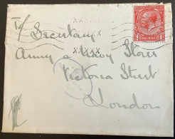 Delcampe - CHINA: ROYAL NAVY H.M.S MINOTAUR1914 Cover Mute Machine Cancel+PASSED BY CENSOR+GB KGV 1d (naval Mail Field Post WWI War - 1912-1949 Repubblica
