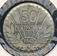 Uruguay, 50 Centesimos 1943, Silber, XF - Uruguay