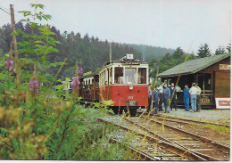 Delcampe - CPSM - BELGIQUE- TTA Tramway Touristique De L'Aisne A Pont D'Erezée, Dans Lattente Du Départ ( Tram Stoomtram ) - Erezée