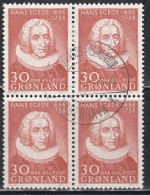 GL04B – GL04 - GREENLAND – 1958 – HANS EGEDE – Y&T # 32(x4) USED 10 € - Gebraucht