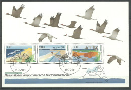 Germany, Federal Republic 1996 Mi Abo Block 36 Cancelled  (SZE5 GRMabobl36) - Cranes And Other Gruiformes