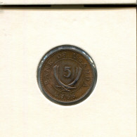 5 CENTS 1966 OUGANDA UGANDA Pièce #AR478.F.A - Ouganda