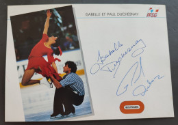 Autographe Dédicace Isabelle Et Paul Duchesnay - Patinage Artistique Tour Olympique 1992 (Dunkerque) - Eiskunstlauf