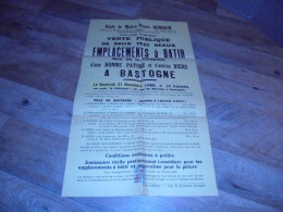 Delcampe - Affiche De Vente Publique De Deux Très Beaux Emplacements à Bâtir Pâture 21 Novembre 1969 à BASTOGNE Au Café A L'Escale - Affiches