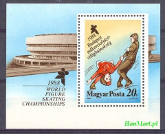 Hungary 1988 Mi Block 195 MNH  (ZE4 HNGbl195) - Eiskunstlauf