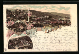 Lithographie Elgersburg, Totalansicht Mit Kurhäusern - Elgersburg