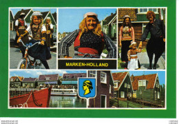 Delcampe - Pays Bas Marken Holland N°54 Folklore Costumes Coiffe Fillette à Vélo VOIR DOS - Marken