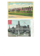 Delcampe - Lot 2 Cpa - WEST VIRGINIA - Morgantown - West Virginia Women's Hall University 1951  / City Hall WHEELING - Morgantown