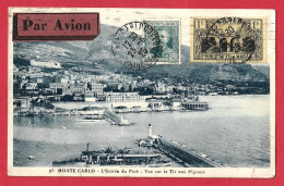 Delcampe - !!! MONACO, CPA RECOMMANDÉE PAR AVION DE MONTE-CARLO POUR BUCAREST, ROUMANIE DE 1925 - Poststempel