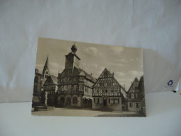 Delcampe - LUFTKURORT HEPPENHEIM A D BERGSTRABE ALLEMAGNE MARKPLATZ MIT RATHAUS UND BRUNNEN CPSM FORMAT CPA - Heppenheim