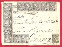 Delcampe - !!! MONACO, BEL AFFRANCHISSEMENT SUR LETTRE DE MONACO POUR GENÈVE, ITALIE DE 1902 - Poststempel