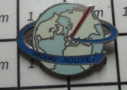 Delcampe - 613F  Pin's Pins / Beau Et Rare / MARQUES / GLOBE TERRESTRE GROUPE POUYET Par SOFREC - Marques