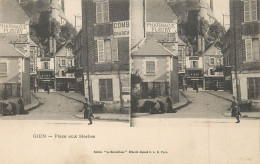 Delcampe - Gien Place Aux Herbes  Carte Stéréoscopique - Gien