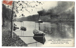 Delcampe - 95 Auvers Sur Oise - Chaponval  -   Train De Remorquage  En Amont De L'il - Peniche - Auvers Sur Oise