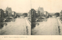 Delcampe - Metz Canal Et Abside De La Cathedrale  Carte Stéréoscopique - Metz