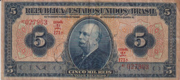 Delcampe - BILLETE DE BRASIL DE 5 MIL REIS DEL AÑO 1925 CON FIRMA  (BANK NOTE) - Brésil