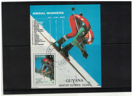 Delcampe - Guyana 1988 WINTER OLYMPIC GAMES BL. USED OG - Guyane (1966-...)