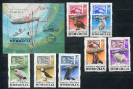 Delcampe - MONGOLEI 1413-1419 + Block 76,Bl.76 Mnh -Zeppelin,Marke Auf Marke,Stamp On Stamp,Timbre Sur Timbre - MONGOLIA / MONGOLIE - Mongolei