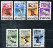 Delcampe - MONGOLEI 1413-1419 Canc. - Tiere,Animals,Zeppelin,Marke Auf Marke,Stamp On Stamp,Timbre Sur Timbre - MONGOLIA / MONGOLIE - Mongolei