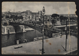 Delcampe - Taranto - Veduta Animata Del Ponte Girevole Sul Canale Navigabile (Anni ’50) - Taranto