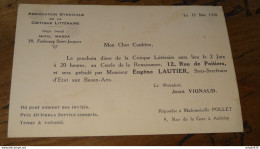 Delcampe - PARIS, Carte Publicitaire Critique Littéraire A L'hotel MASSA  ................  BM-20557 - Paris (14)