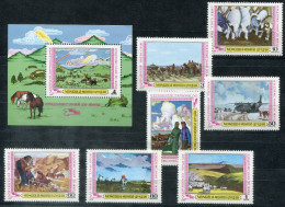 Delcampe - MONGOLEI 1222-1228 + Block 58, Bl.58 Mnh - Gemälde, Paintings, Peintures - MONGOLIA / MONGOLIE - Mongolei