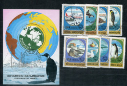 Delcampe - MONGOLEI 1336-1343 + Block 67, Bl.67 Canc. - Antarktis, Antarctic, Antarctique - MONGOLIA / MONGOLIE - Mongolei