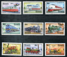 Delcampe - MONGOLEI 1234-1242 Canc. - Eisenbahn, Railway, Chemin De Fer - MONGOLIA / MONGOLIE - Mongolei