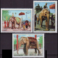 Delcampe - LAOS 1994 - Scott# 1192-4 Elephants Set Of 3 MNH - Laos