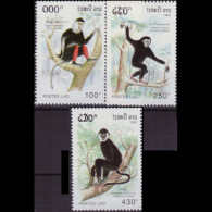 Delcampe - LAOS 1992 - Scott# 1099-101 Apes 100-430k MNH - Laos
