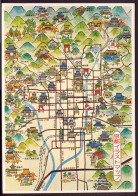 Delcampe - Japon " Carte Illustré De Kyoto " - Kyoto